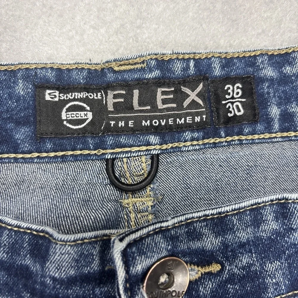 South Pole Flex Jeans Mens 36x29 The Movement Blue Denim‎ Acid Wash Stretch Work